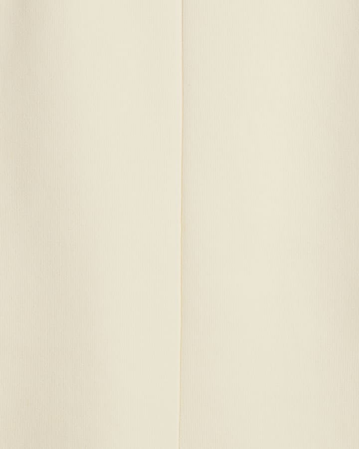 Cream Fitted Knit Sleeveless Top