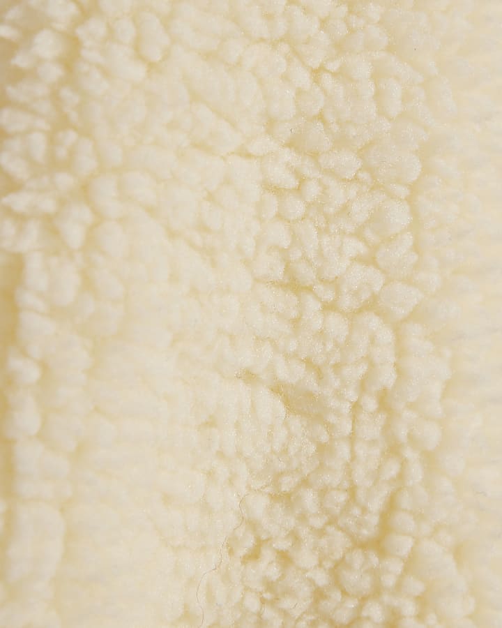 Cream Long Sleeve Borg Detail Sweatshirt