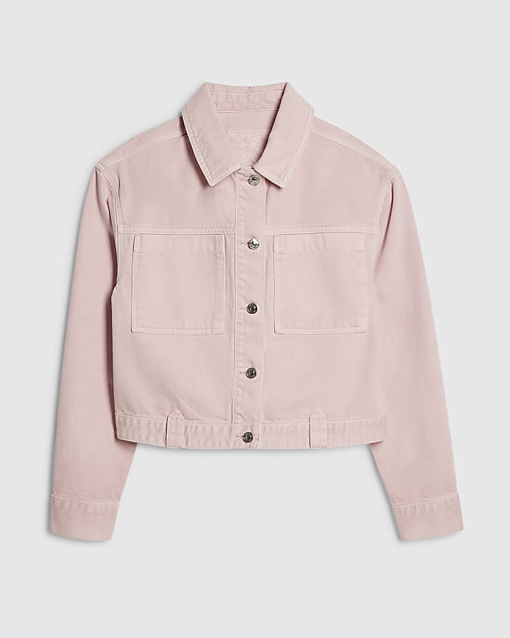Pink Denim Pocket Front Jacket