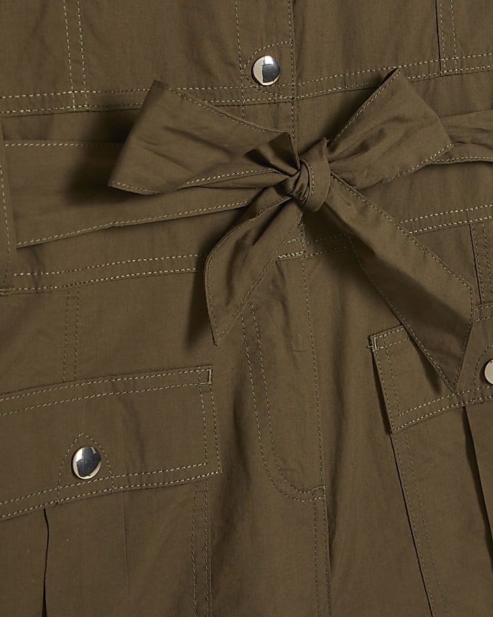 Khaki Sleeveless Utility Playsuit