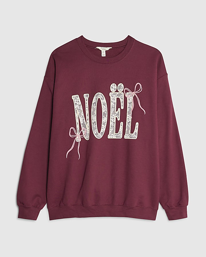 Red Noel Christmas Bow Sweatshirt