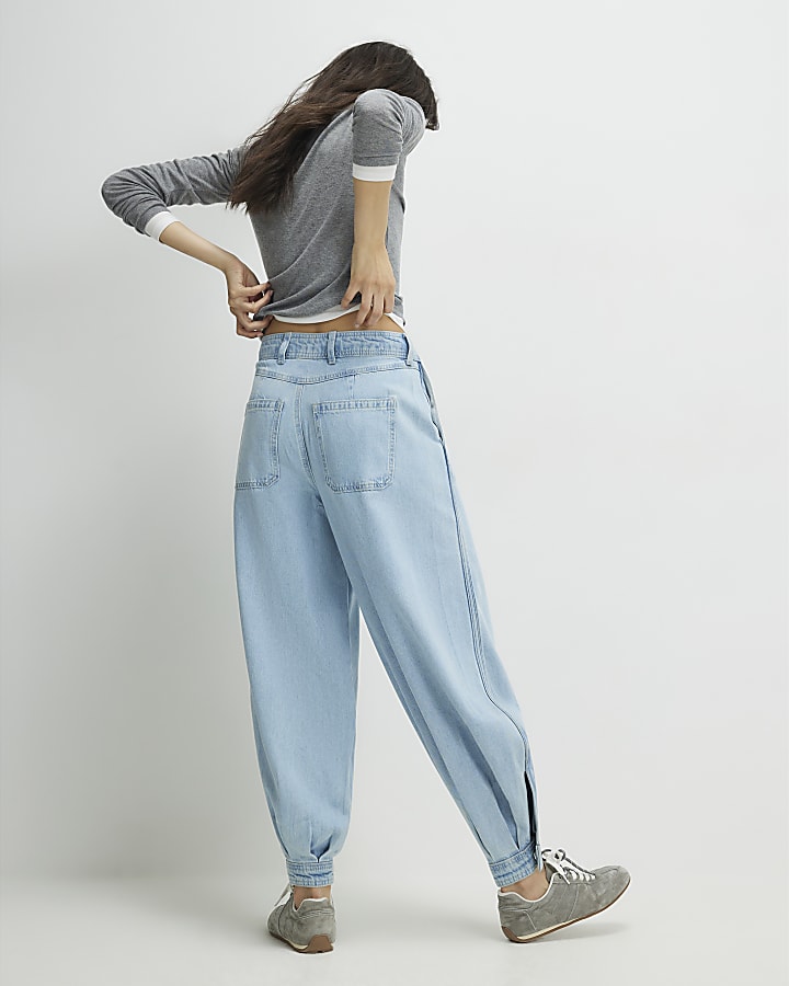 Blue Balloon Leg Jeans