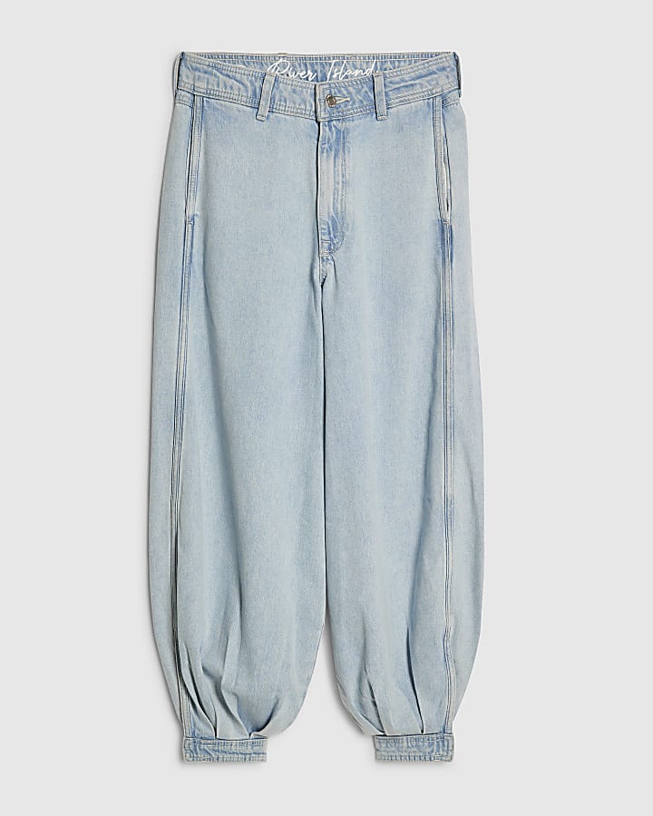 Blue Balloon Leg Jeans