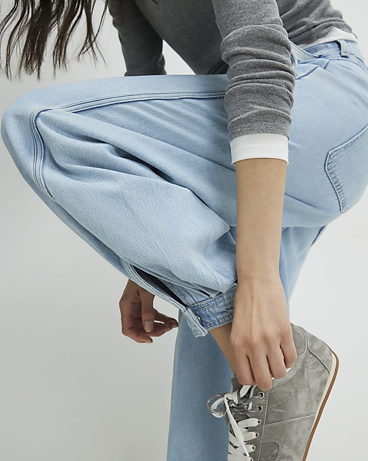 Blue Balloon Leg Jeans