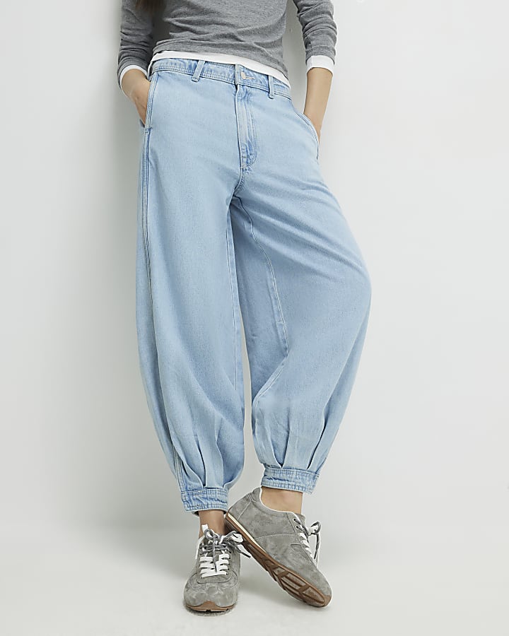 Blue Balloon Leg Jeans