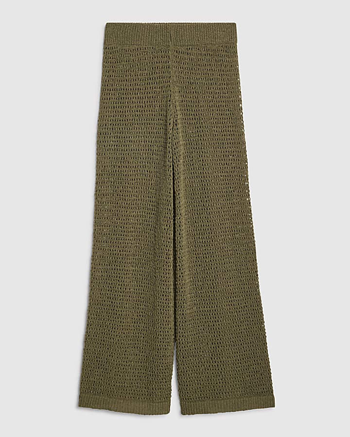 Khaki Open Stitch Trousers