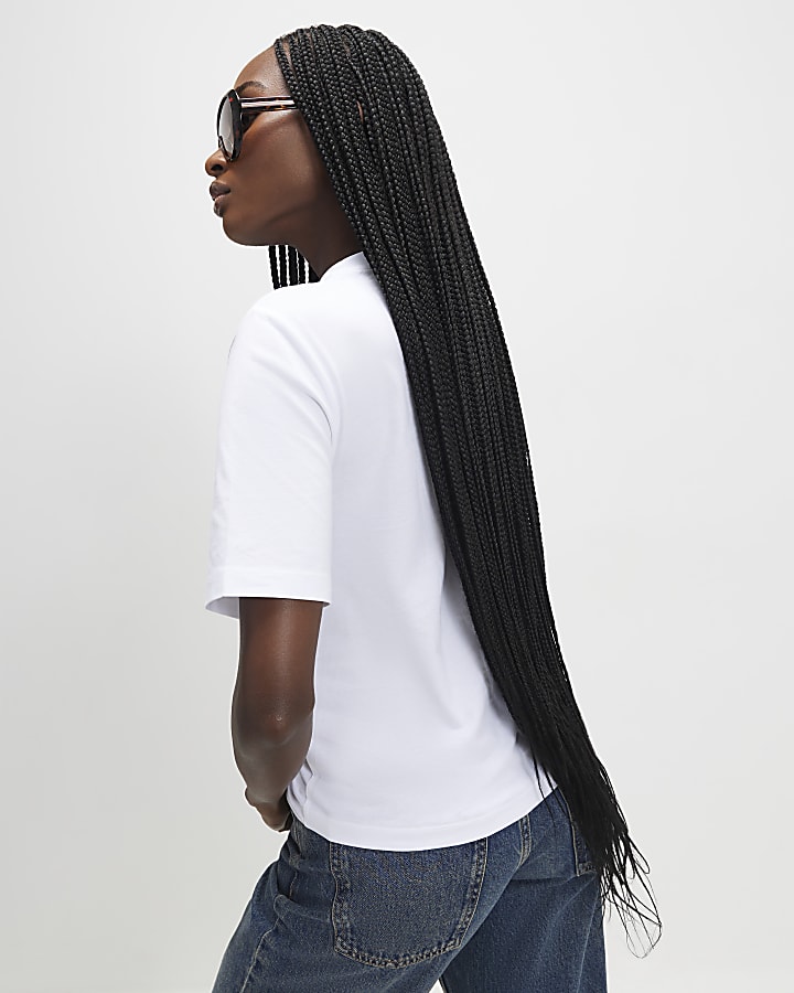 White Short Sleeve Twist Front T-shirt