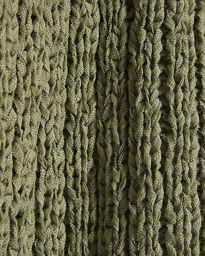 Green Sleeveless Asymmetric Vest Top