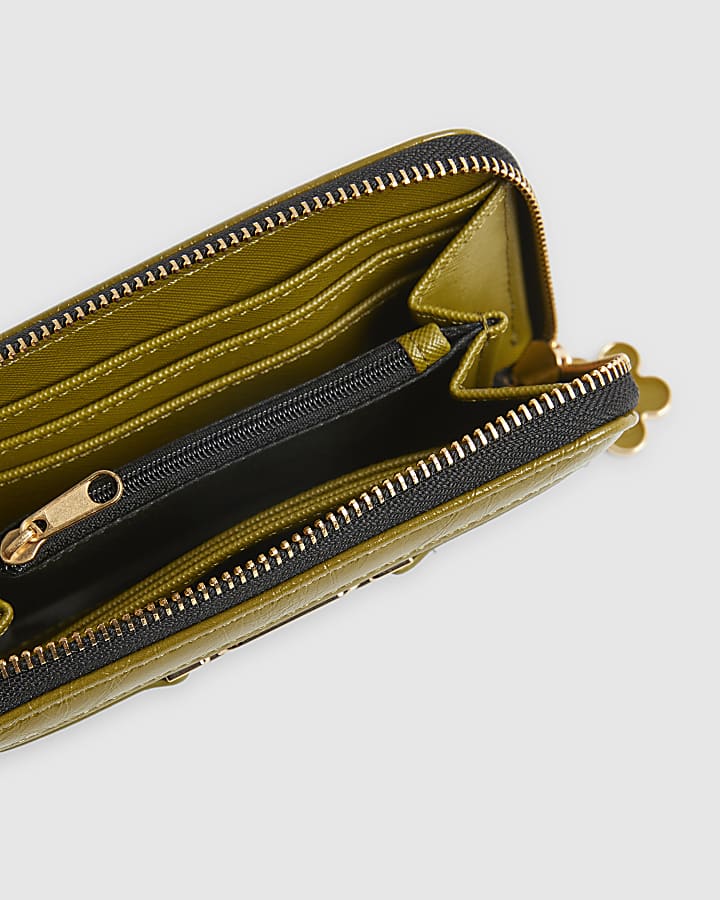 Khaki Tab Front Medium Purse