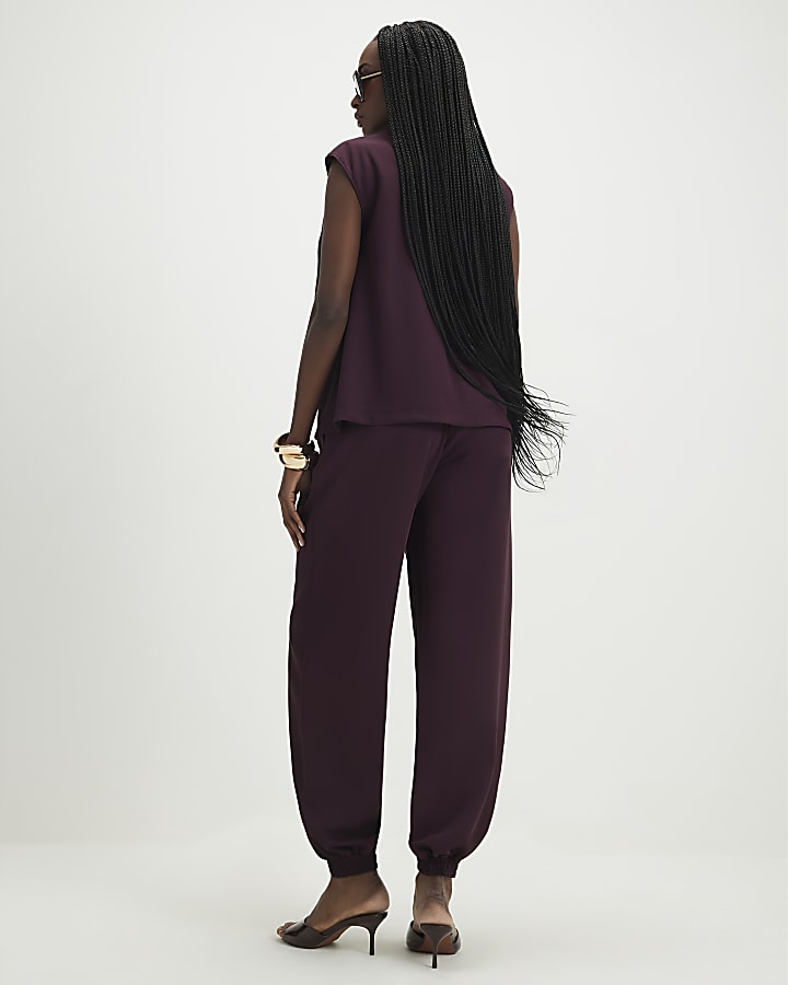 Red Tailored Cuff Joggers