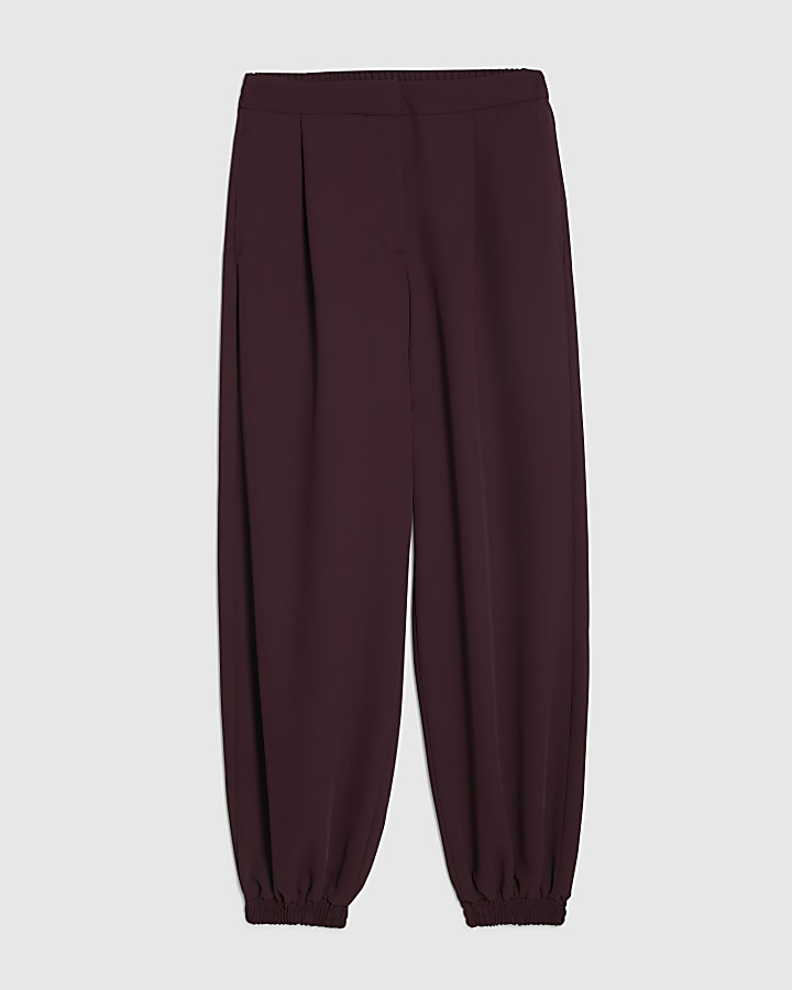 Red Tailored Cuff Joggers