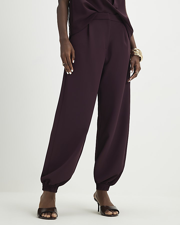 Red Tailored Cuff Joggers