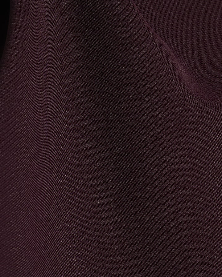 Purple Asymmetric Tie Neck Top