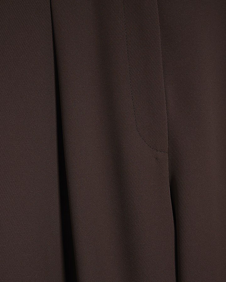 Brown Cuffed Slim Leg Trousers