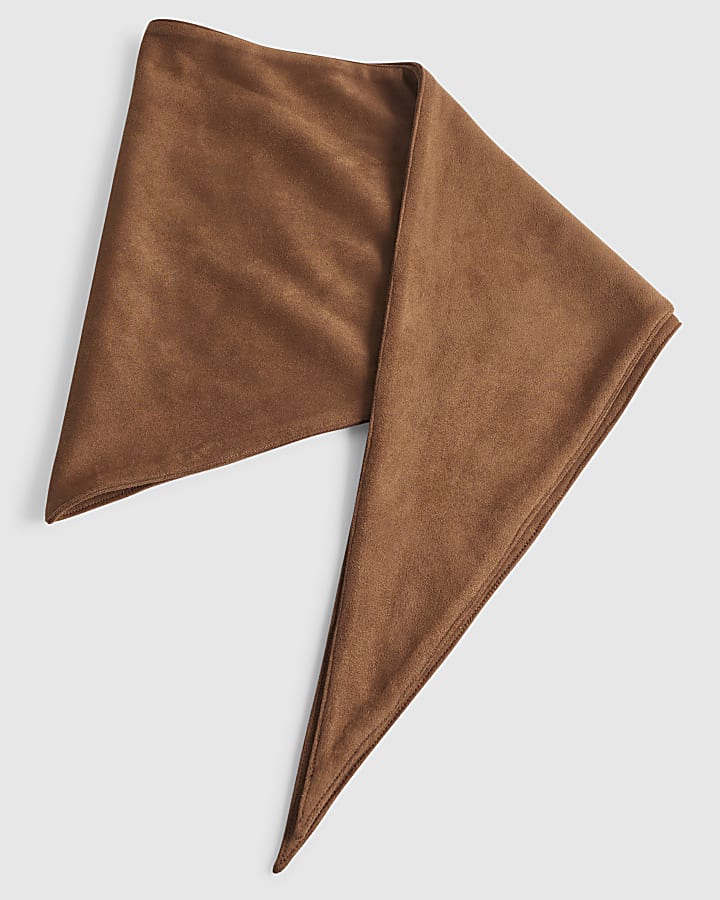 Brown Faux Suede Multi Wear Scarf