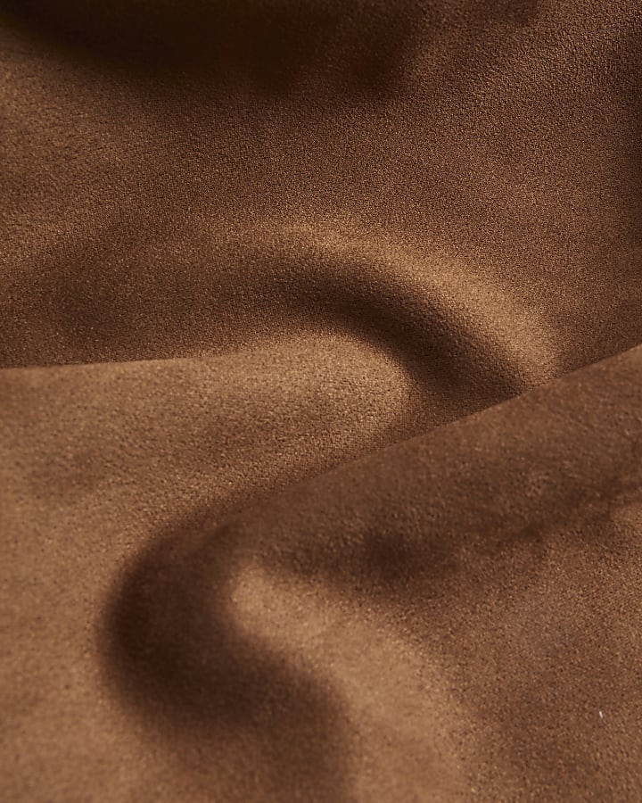 Brown Faux Suede Multi Wear Scarf