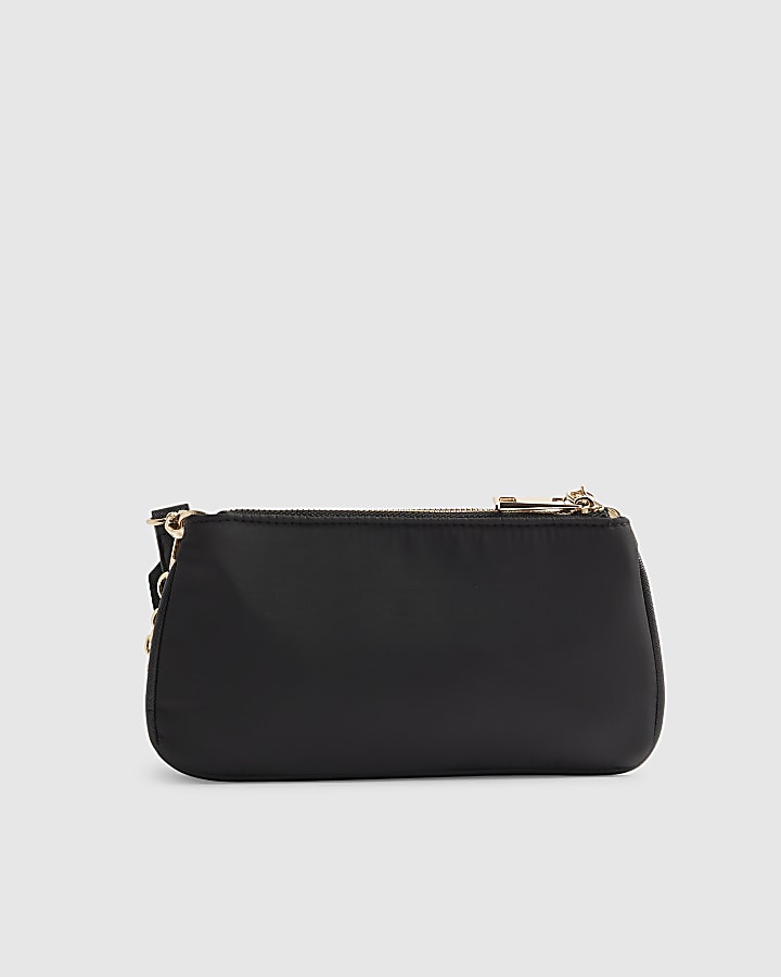 Black Double Compartment Cross Body Bag