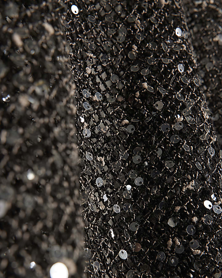 Black Sequin Knitted Cape