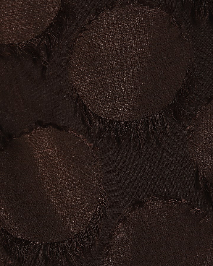 Brown Fringe Mini Dress