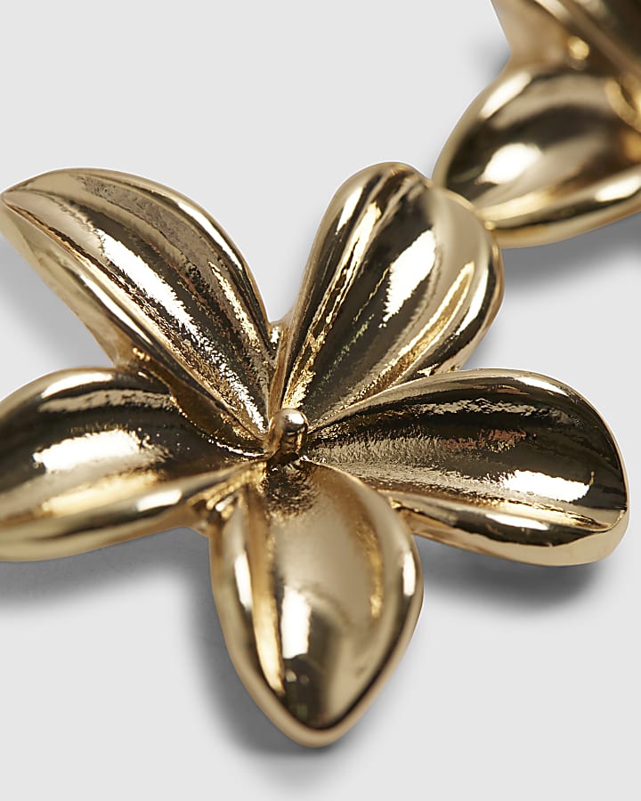 Gold Flower Stud Earrings