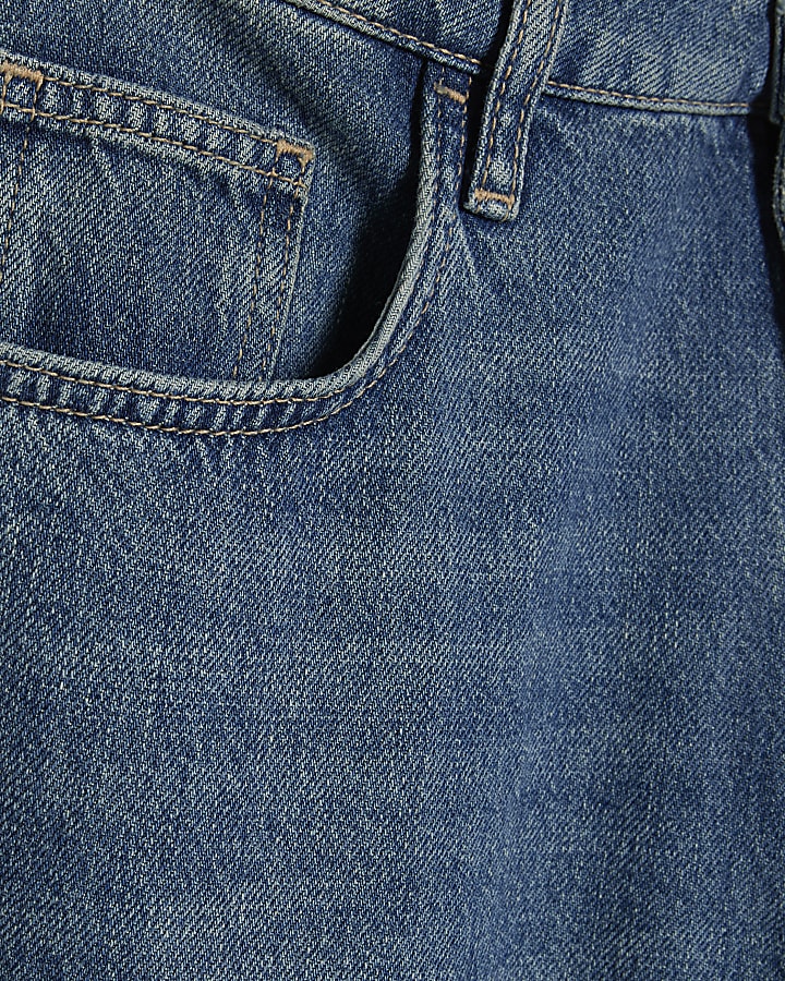 Blue Classic Wide Leg Jeans