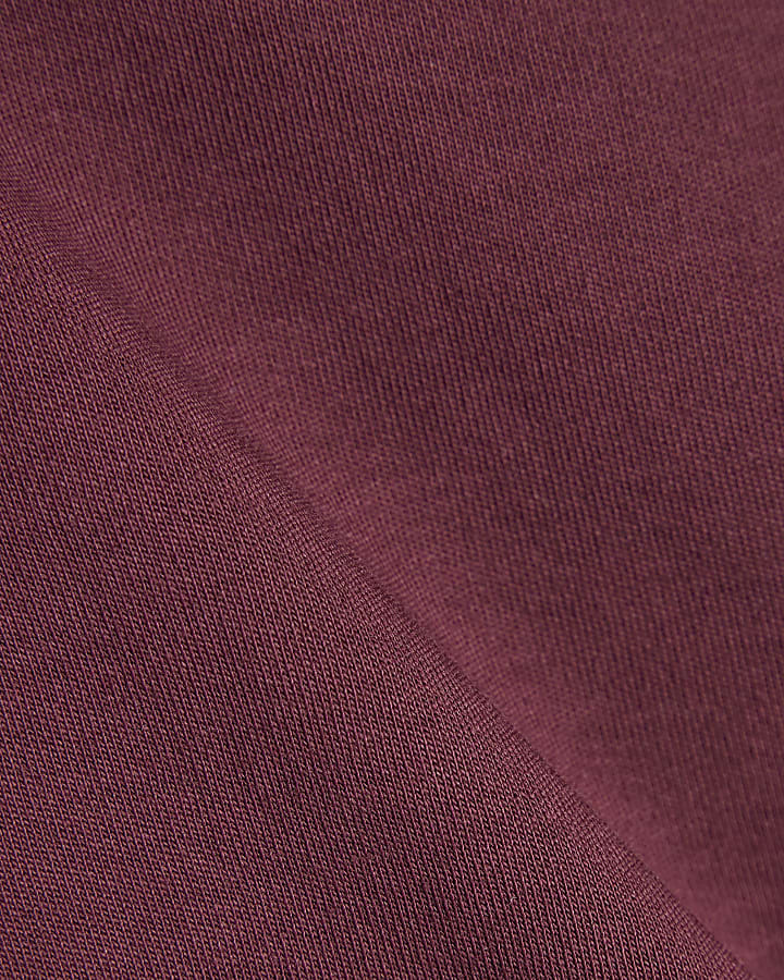 Red Short Sleeve Tie Back Seamed Top