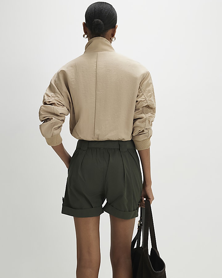 Khaki Belted Shorts