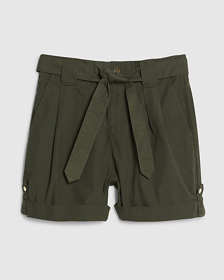 Khaki Belted Shorts