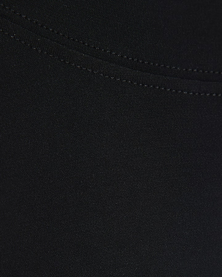 Black Sleeveless Cowl Neck Fitted Tank Top