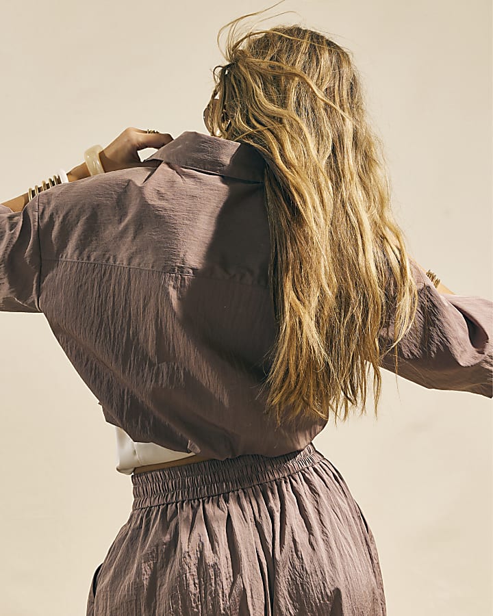 Pink Buttoned Bubble Hem Jacket