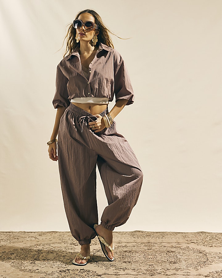 Pink Buttoned Bubble Hem Jacket