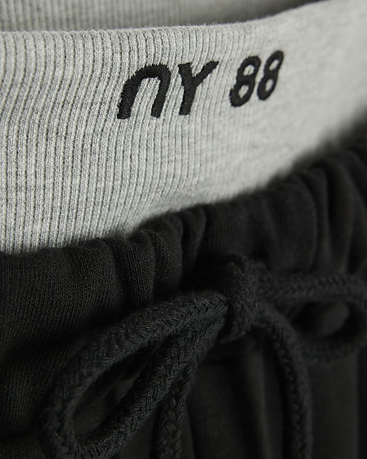 Black 2 in 1 Wide Leg Joggers