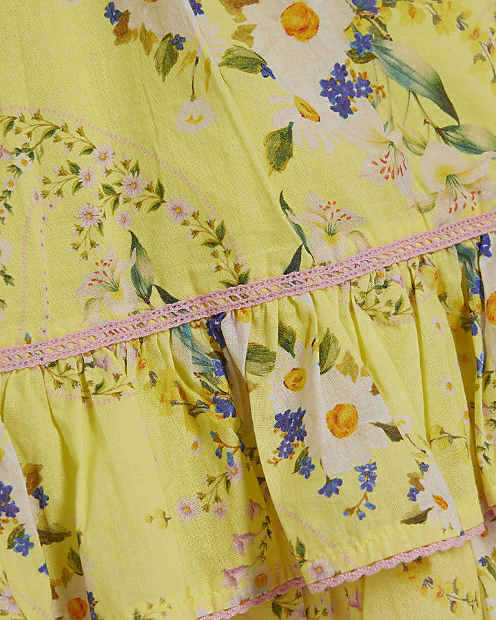 Petite Yellow Daisy Print Mini Dress