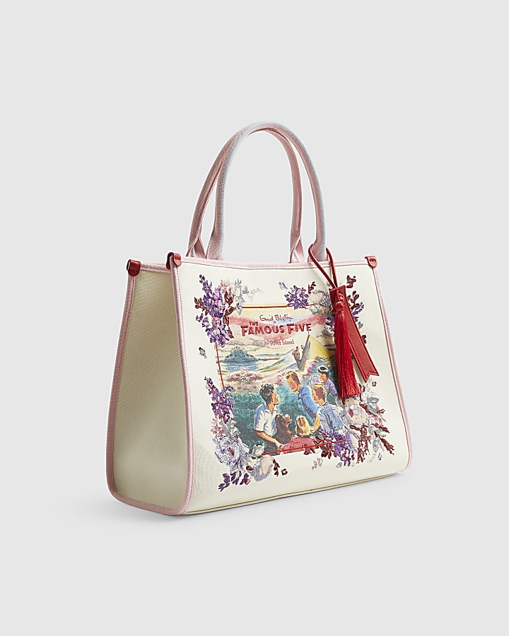 Cream Enid Blyton Floral Large Shopper Bag