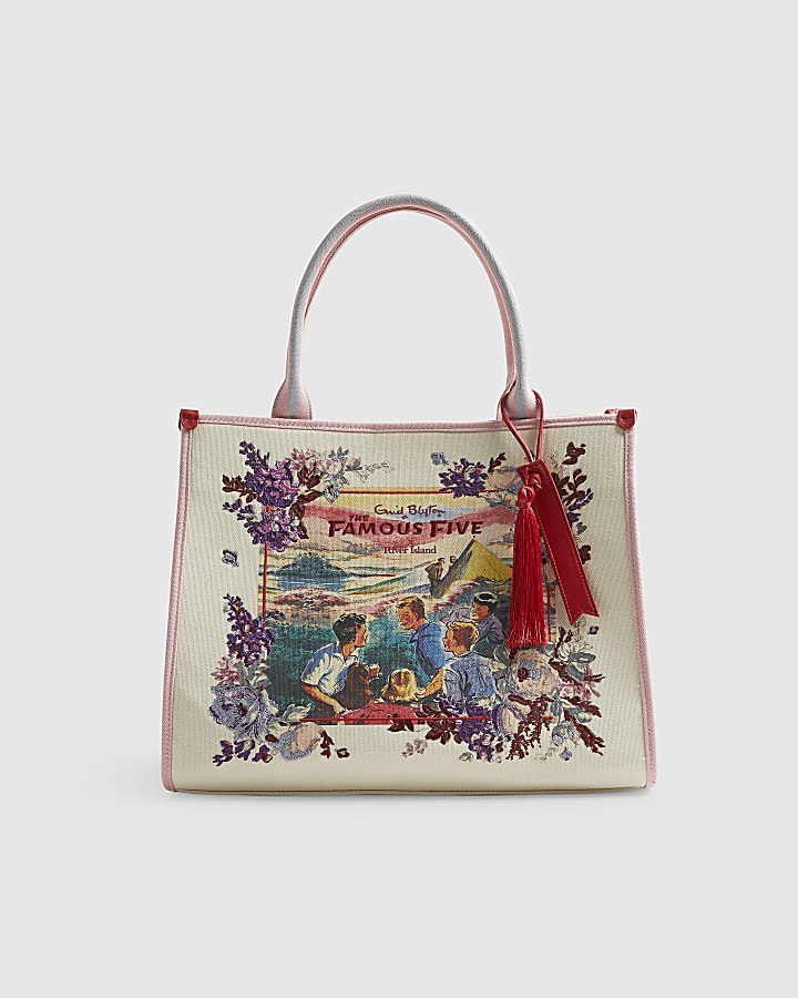 Cream Enid Blyton Floral Large Shopper Bag