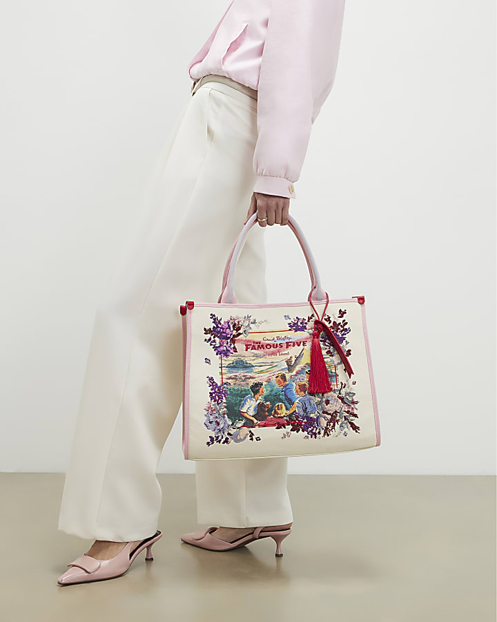 Cream Enid Blyton Floral Large Shopper Bag