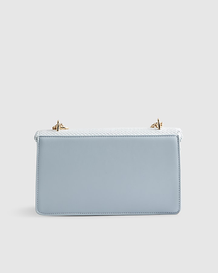Blue Scalloped Edge Shoulder Bag