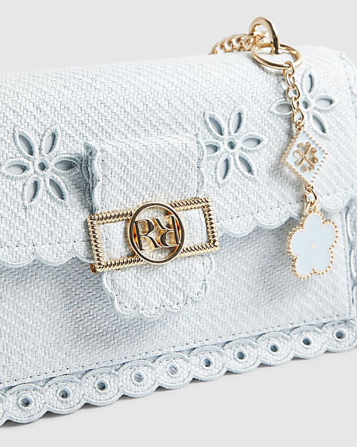 Blue Scalloped Edge Shoulder Bag