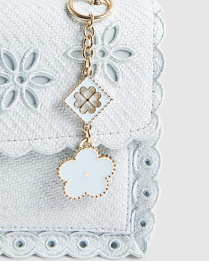 Blue Scalloped Edge Shoulder Bag