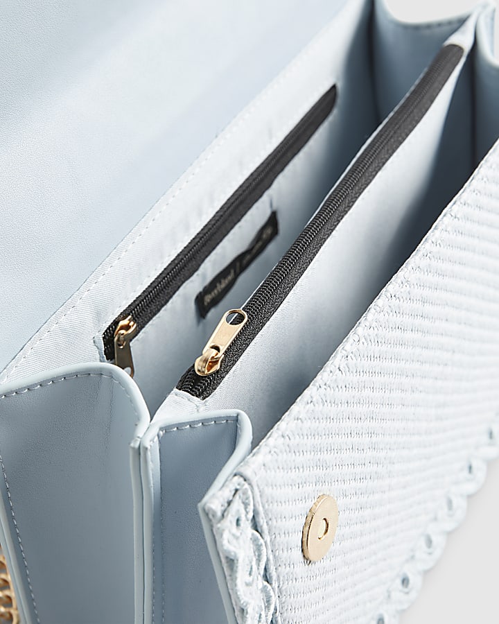 Blue Scalloped Edge Shoulder Bag