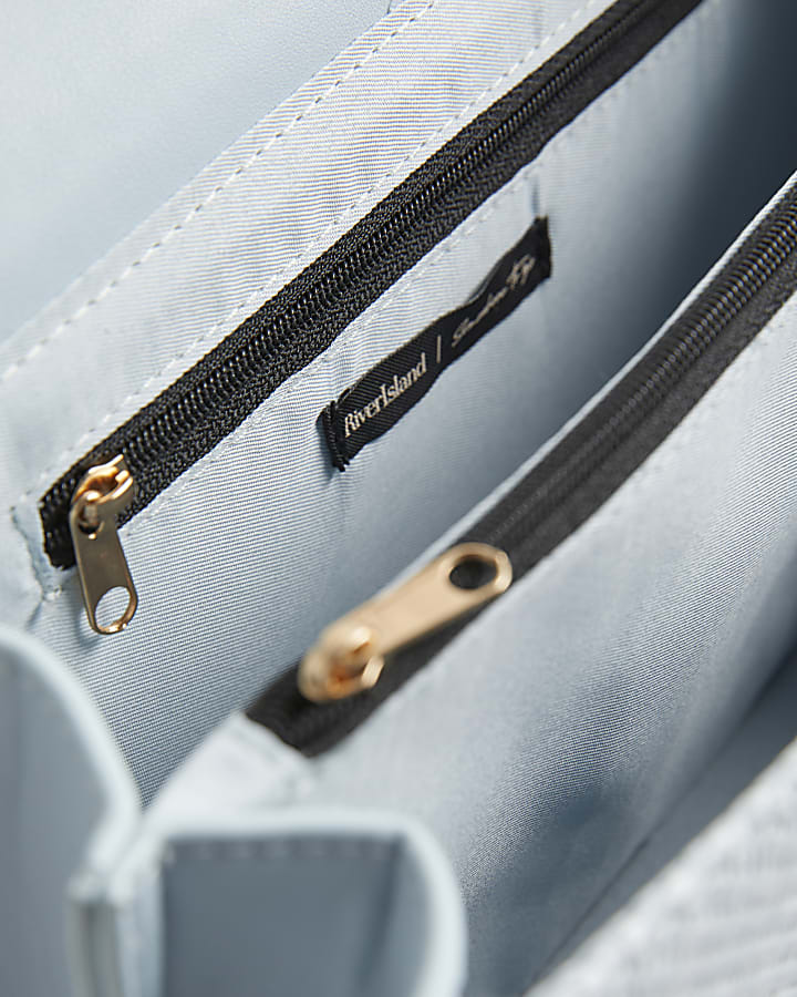 Blue Scalloped Edge Shoulder Bag