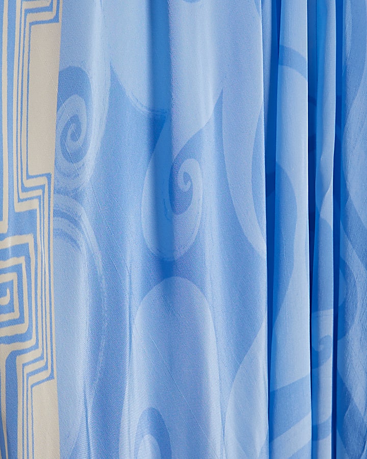 Blue La Mer Palm Print Maxi Dress