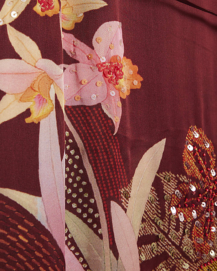 Brown Floral Maxi Dress