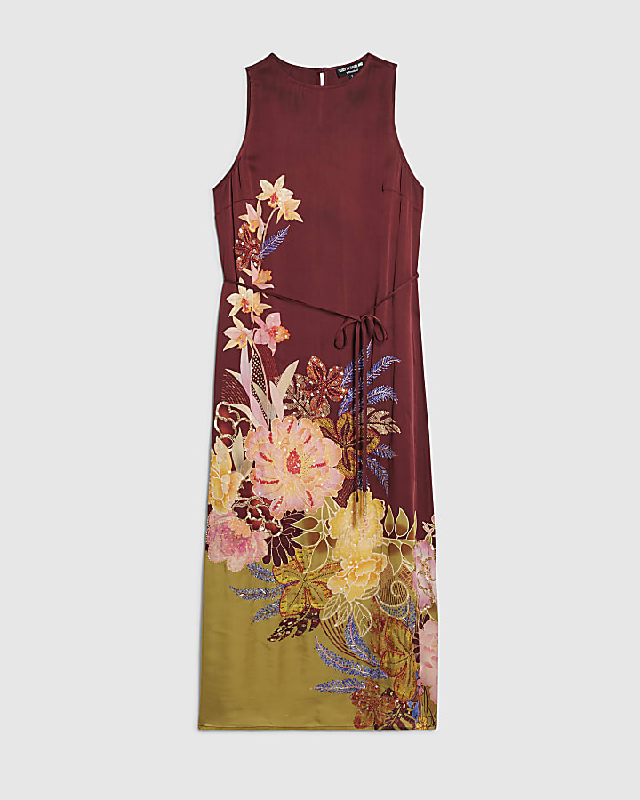 Brown Floral Maxi Dress
