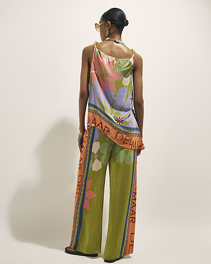 Green Print Trousers