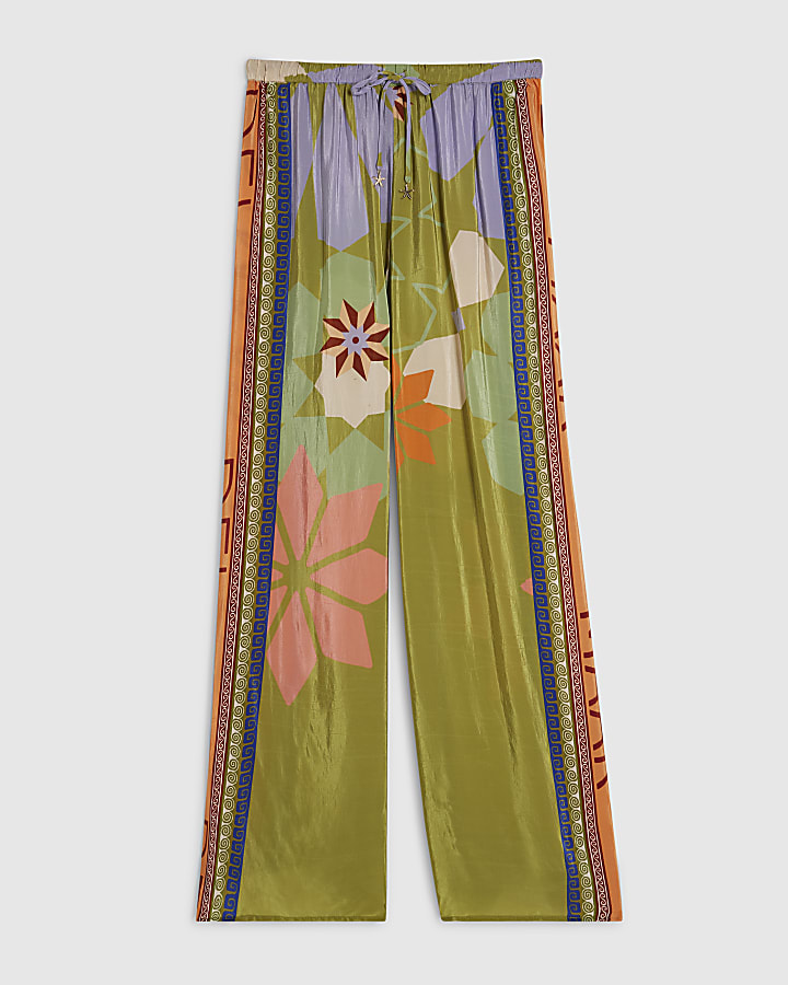 Green Print Trousers