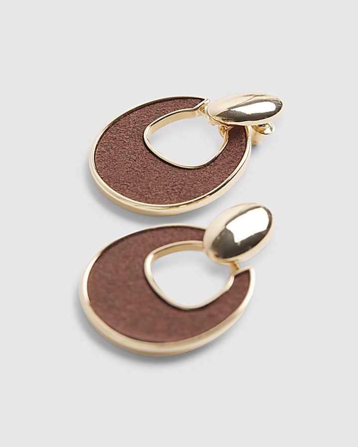 Brown Door Knocker Earrings