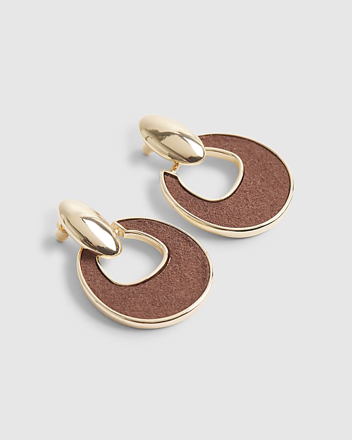 Brown Door Knocker Earrings