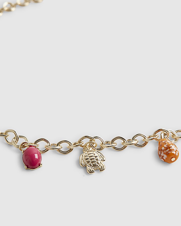 Gold Charm Drop Chain Belt