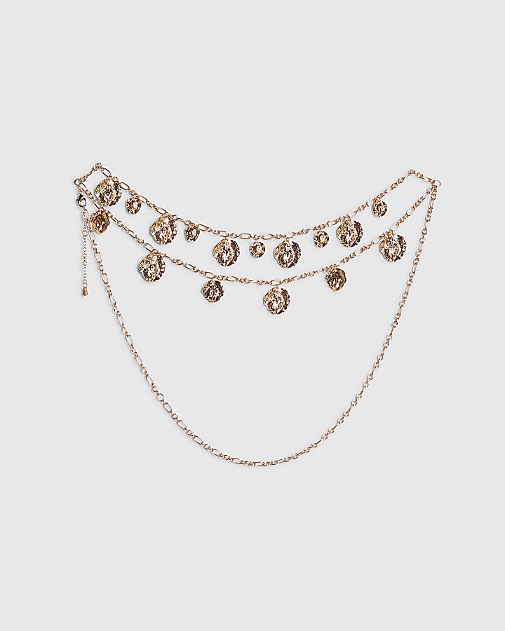 Gold Coin Drape Chain Belt